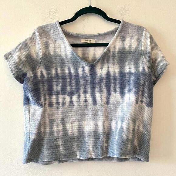 MADEWELL cotton blue white ottoman tie dye short sleeve tee - Picture 2 of 6